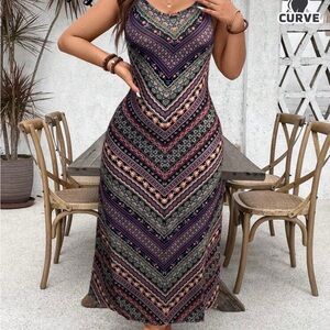 Multicolor Chevron Maxi Dress